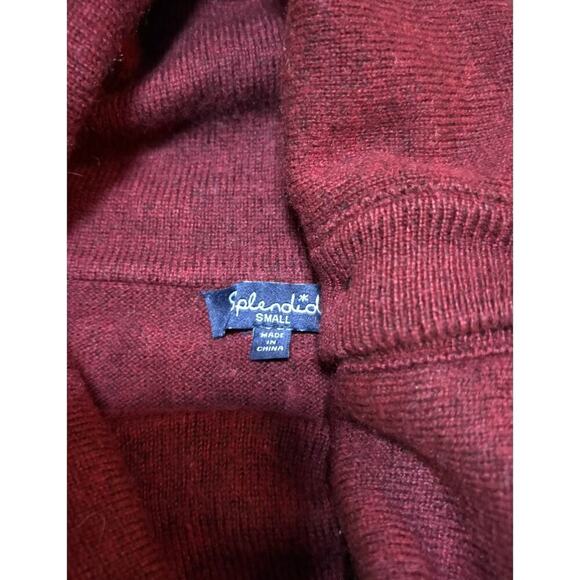 Splendid Burgundy Cowl Neck Wool Blend Sweater – Size S - Picture 3 of 6